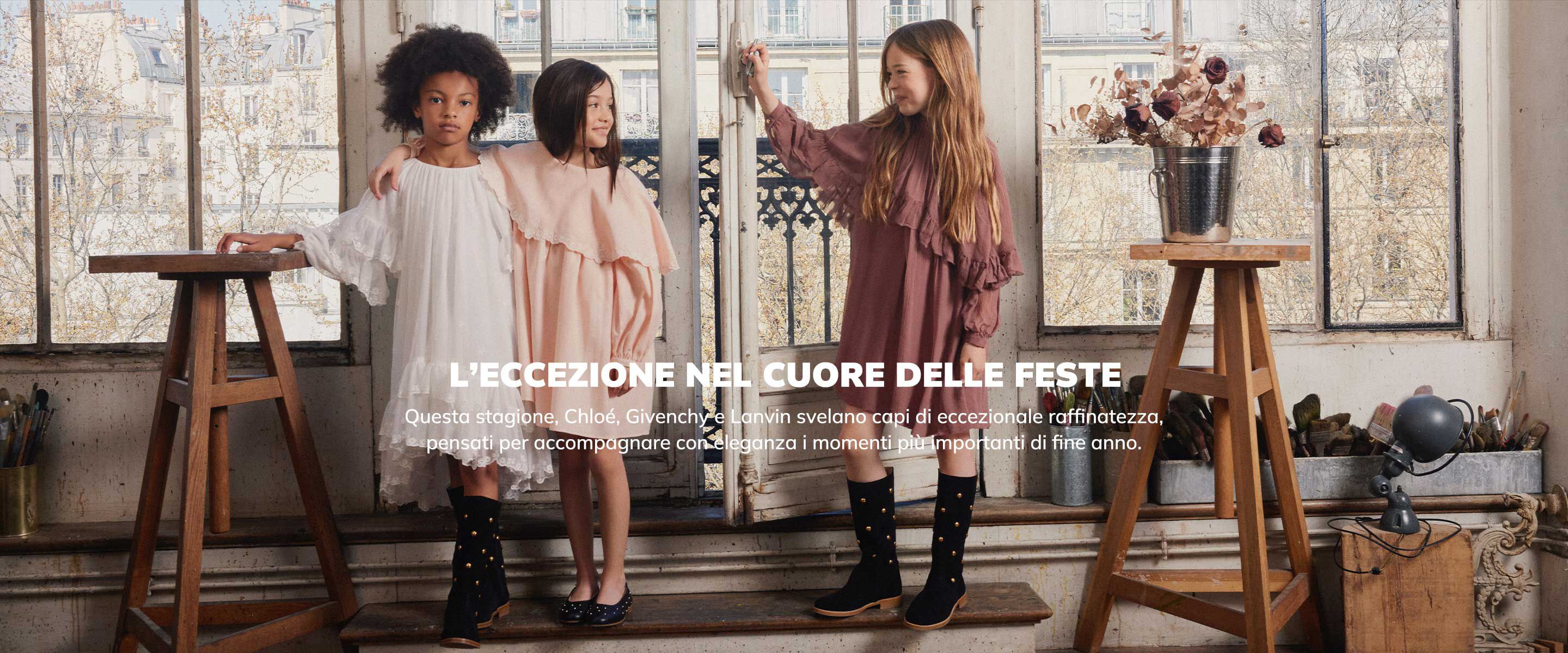 I vestiti e gli accessori per bambini dei marchi di lusso Chloé, Givenchy e Lanvin su Kids around