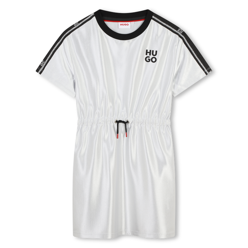 Short-Sleeved Satin Dress HUGO 
                        BAMBINA