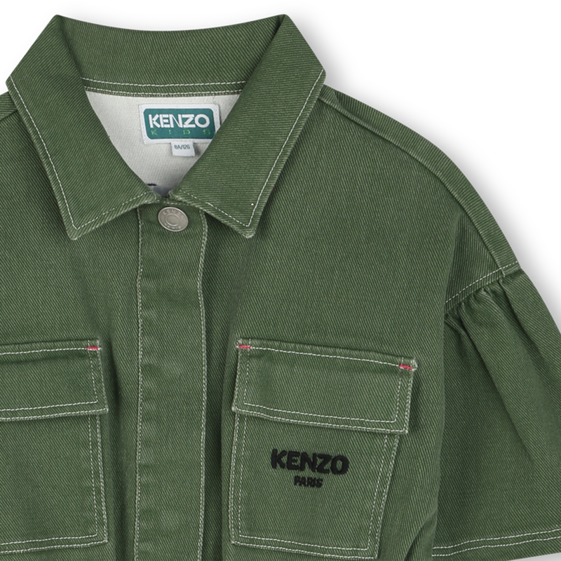 Abito sahariano in cotone KENZO KIDS 
                        BAMBINA