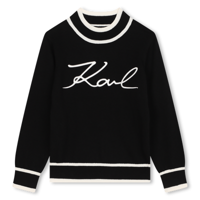 Pullover con ricamo logo KARL LAGERFELD KIDS BAMBINA