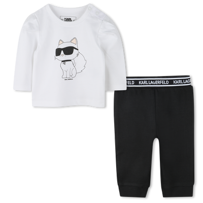 T-shirt e leggings in cotone KARL LAGERFELD KIDS BAMBINA