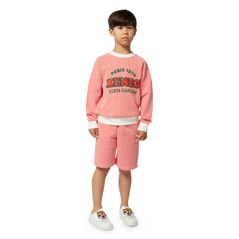 Bermuda in cotone a righe KENZO KIDS 
                        RAGAZZO