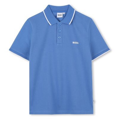 Polo tinta unita piqu&eacute; cotone BOSS RAGAZZO