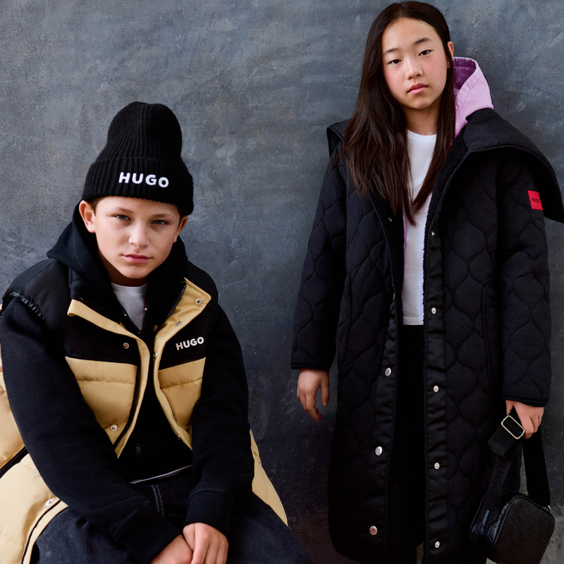 Parka lungo con cappuccio HUGO 
                        BAMBINA