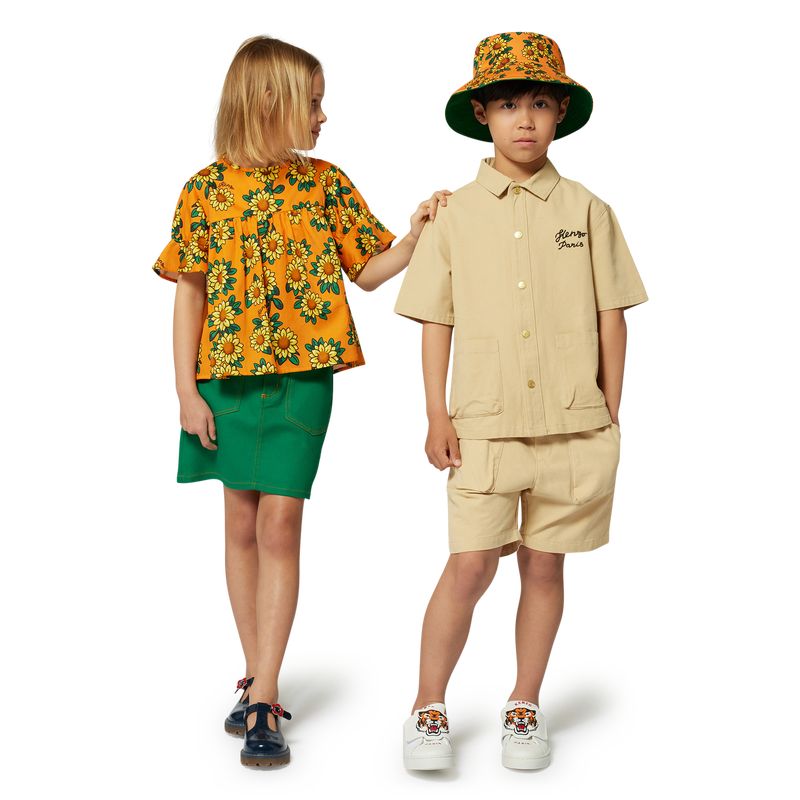 Bermuda in cotone con ricami KENZO KIDS 
                        RAGAZZO