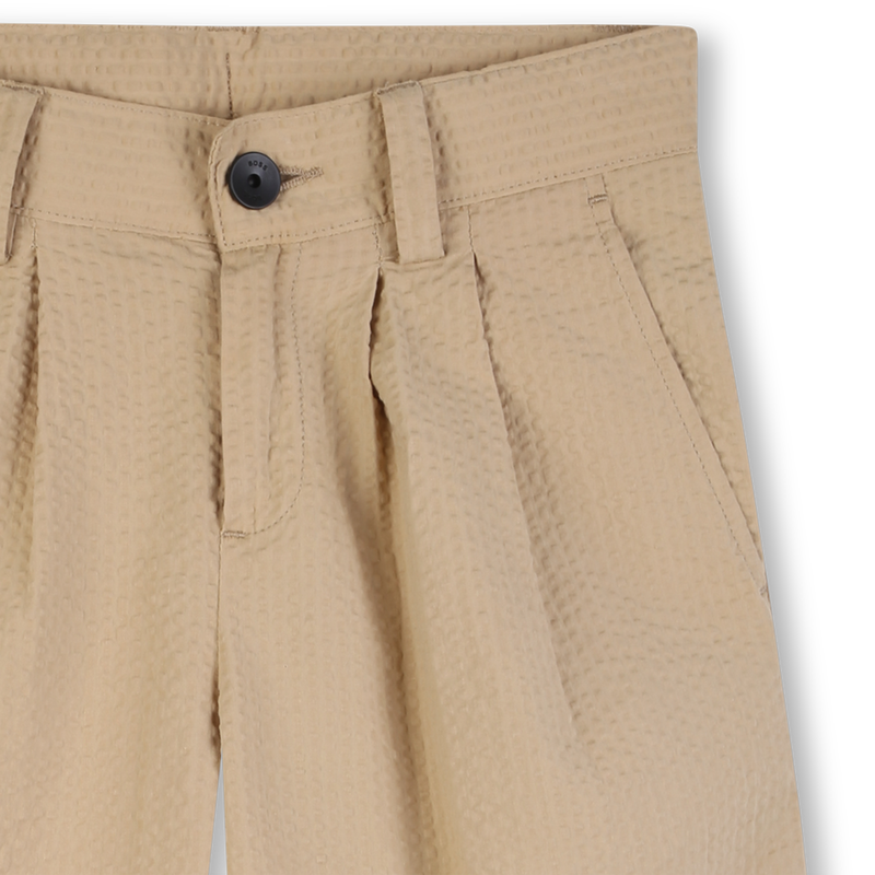 BERMUDA IN TESSUTO LEGGERO GOFFRATO BOSS 
                        RAGAZZO