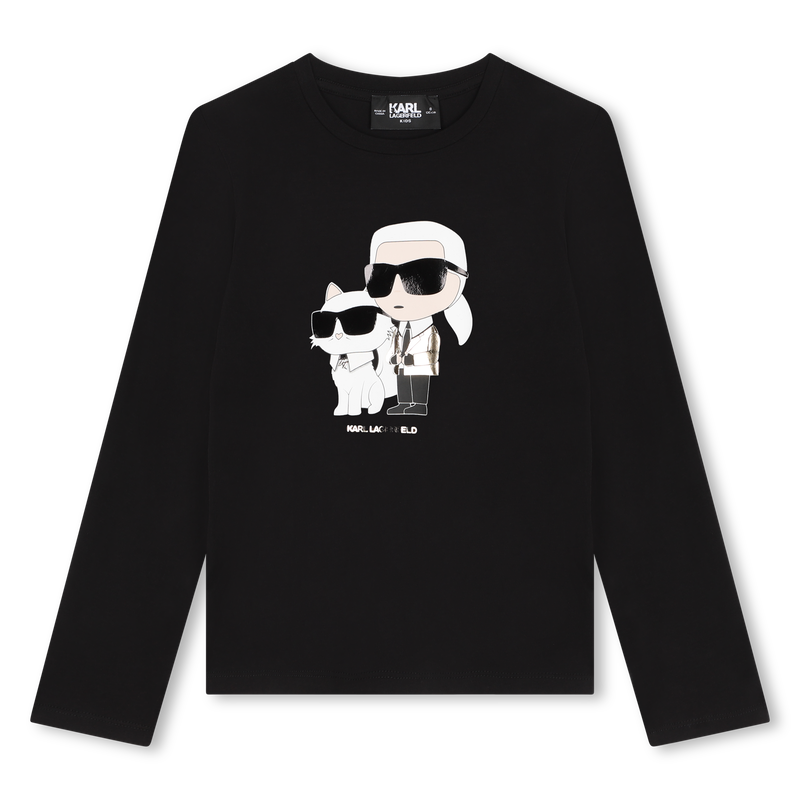 T-shirt con stampa applicata KARL LAGERFELD KIDS 
                        BAMBINA