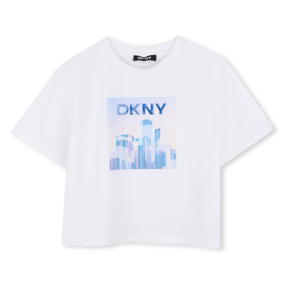 T-SHIRT A MANICHE CORTE DKNY BAMBINA