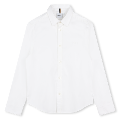 Camicia in cotone tinta unita BOSS RAGAZZO