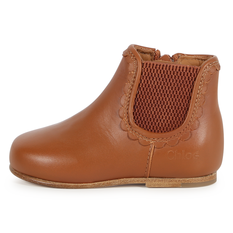 Zip-Up Leather Ankle Boots CHLOE 
                        BAMBINA