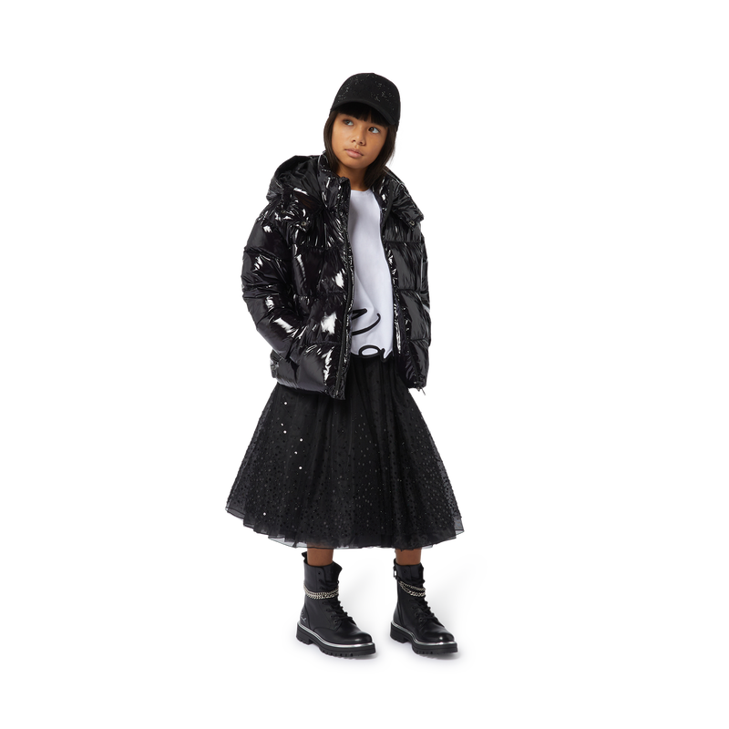 T-shirt con logo ricamato KARL LAGERFELD KIDS 
                        BAMBINA