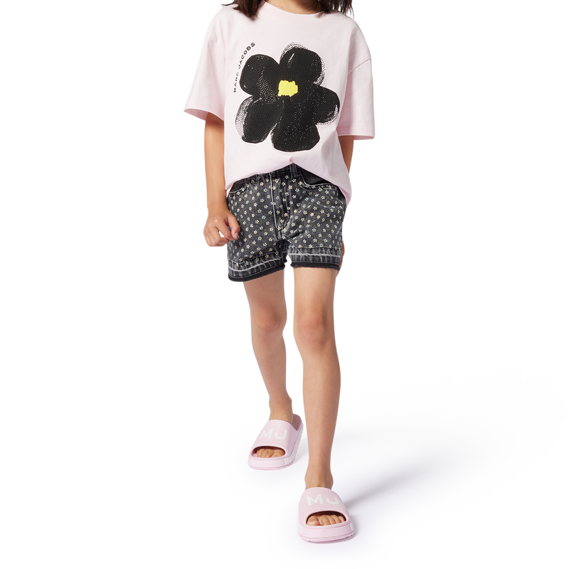 Shorts di jeans con strass MARC JACOBS 
                        BAMBINA
