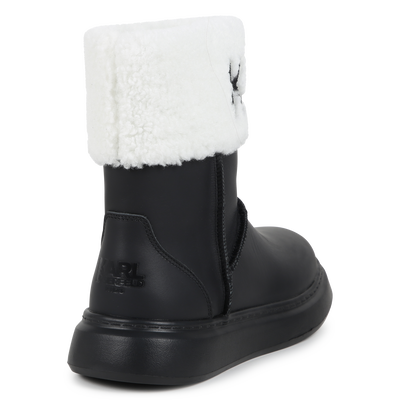 Stivali in pelle con risvolti KARL LAGERFELD KIDS BAMBINA
