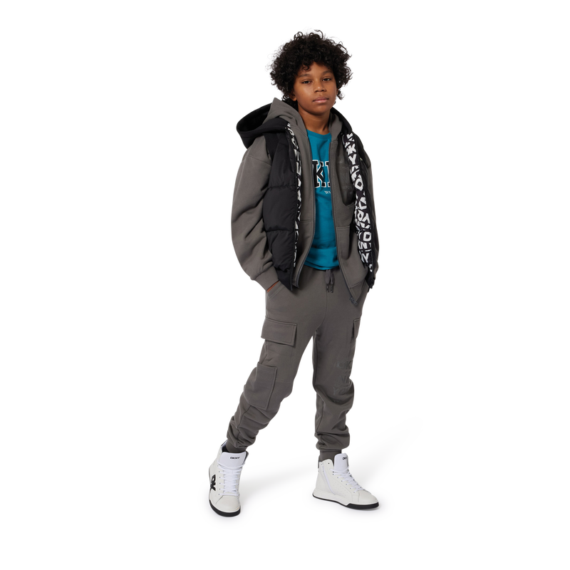 Cotton Jersey Zip-Up Sweatshirt DKNY 
                        RAGAZZO