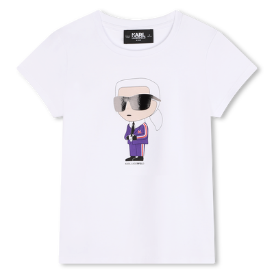 T-shirt con stampa applicata KARL LAGERFELD KIDS BAMBINA