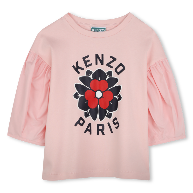 T-shirt combinata con stampa KENZO KIDS 
                        BAMBINA