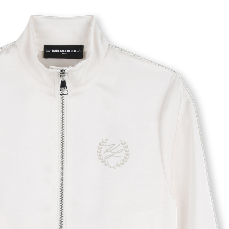 FELPA CON CAPPUCCIO E ZIP KARL LAGERFELD KIDS 
                        BAMBINA