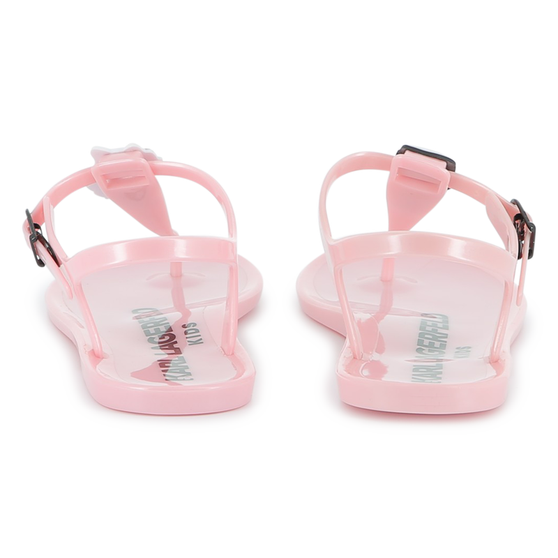 Sandali con fibbia e badge KARL LAGERFELD KIDS 
                        BAMBINA