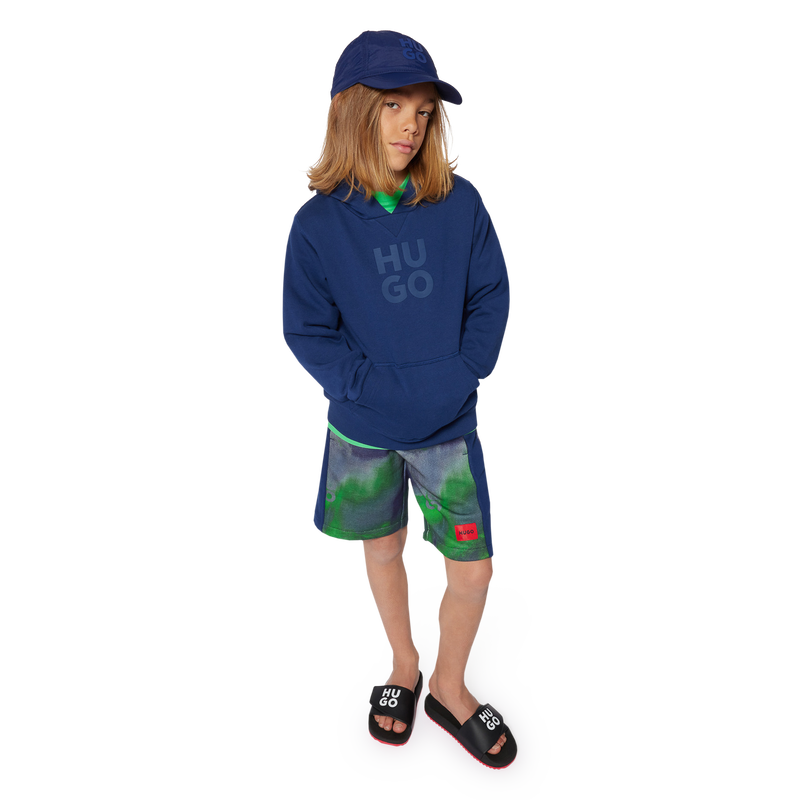 Bermuda da jogging con stampa HUGO 
                        RAGAZZO