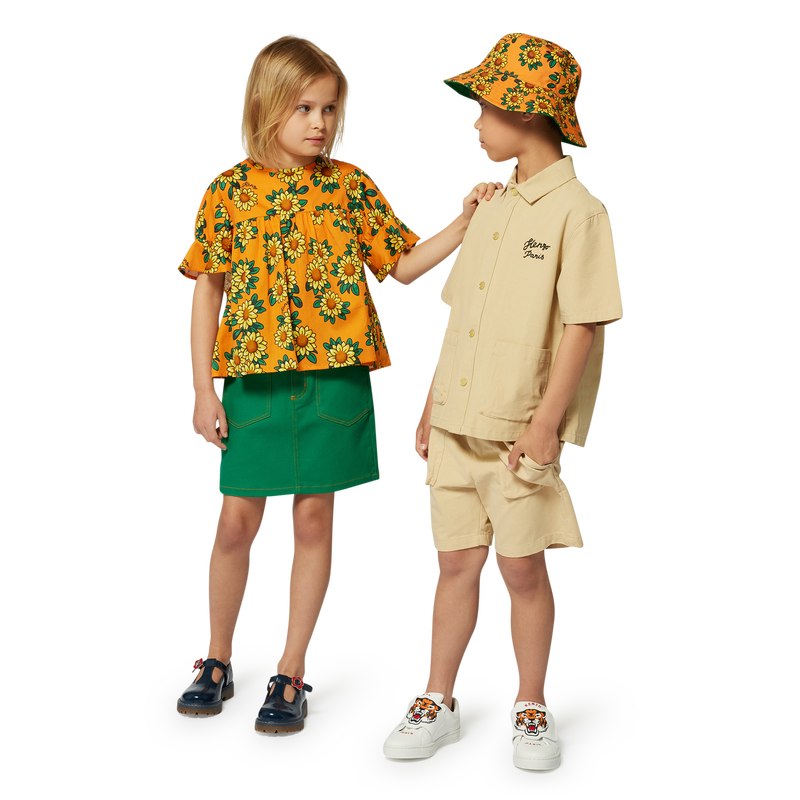 Bermuda in cotone con ricami KENZO KIDS 
                        RAGAZZO