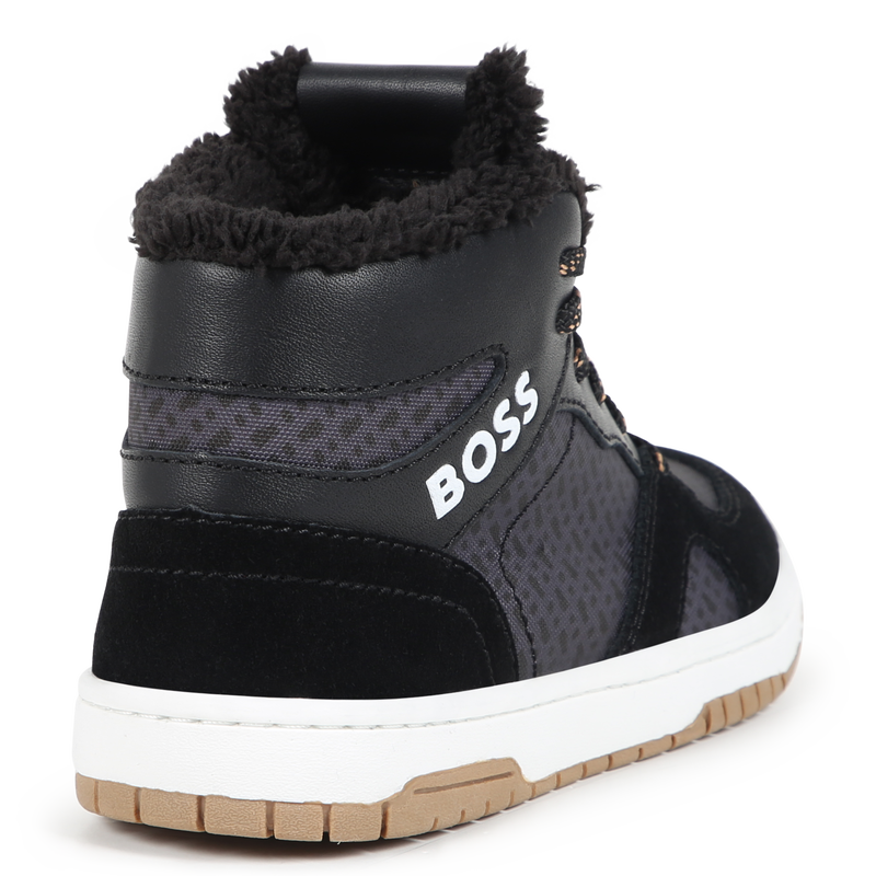 Sneakers stringate misto pelle BOSS 
                        RAGAZZO