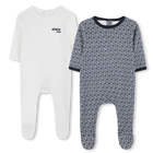 Set di due pigiami in cotone, BIANCO SPORCO, hi-res