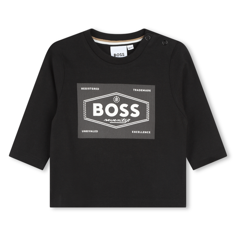 T-shirt in cotone con stampa BOSS 
                        RAGAZZO