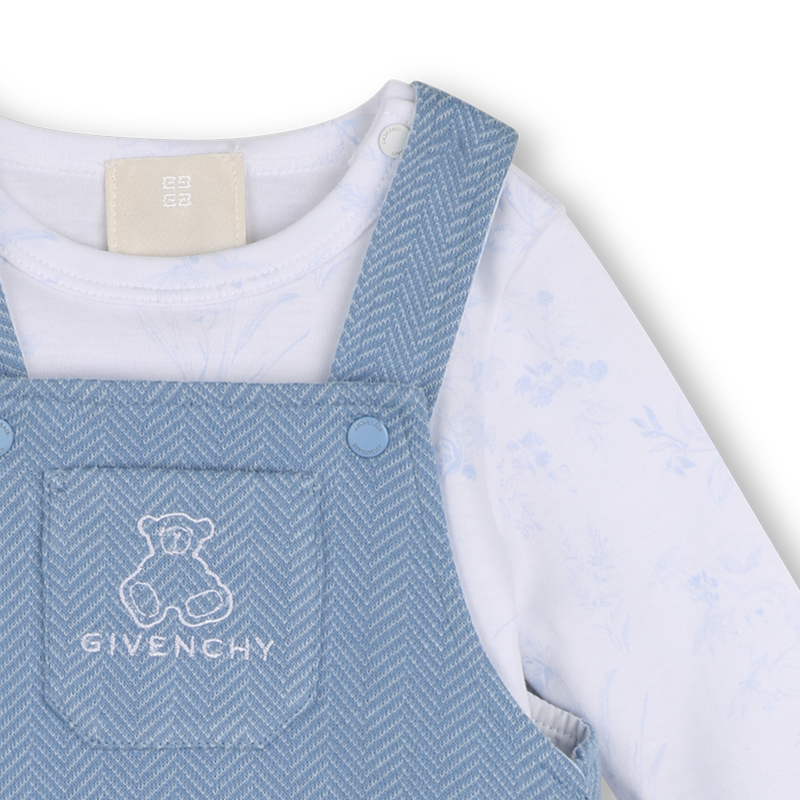 Completo salopette e t-shirt GIVENCHY 
                        BAMBINO