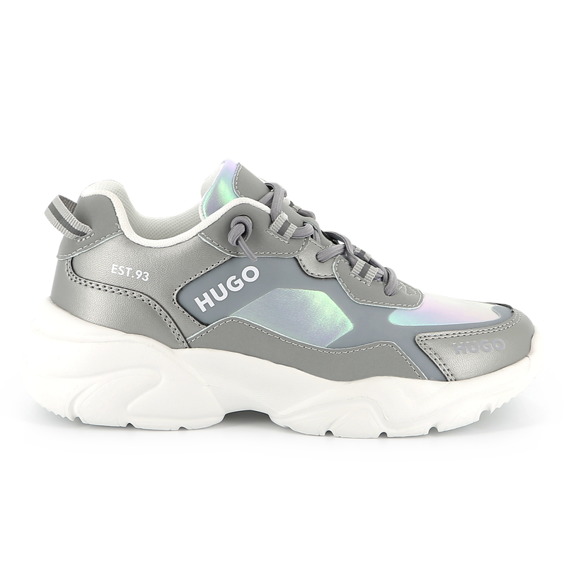 Sneakers stringate bimateriali HUGO 
                        BAMBINA