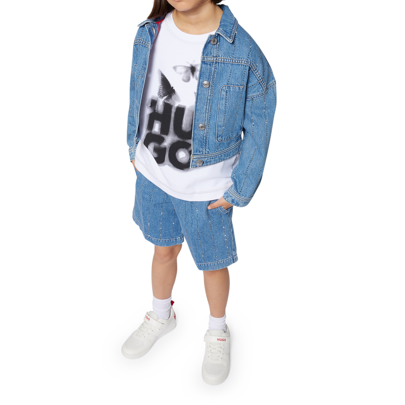 Giacca di jeans a righe HUGO 
                        BAMBINA