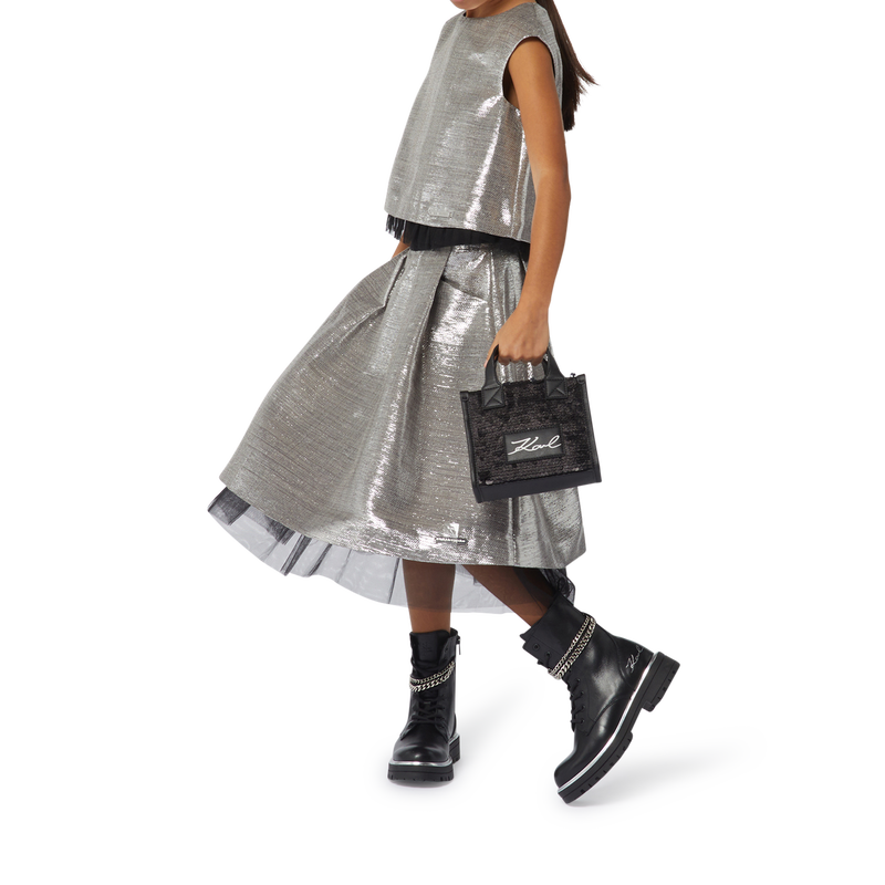 Stivaletti in pelle con catene KARL LAGERFELD KIDS 
                        BAMBINA