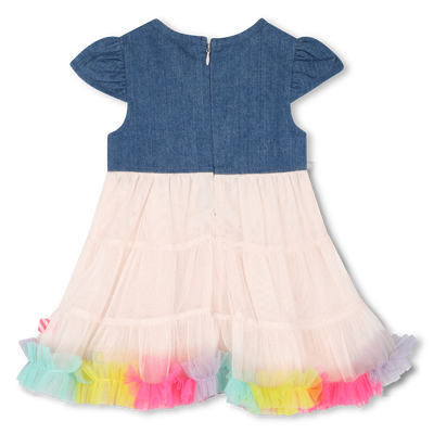 Vestito bimateriale con volant BILLIEBLUSH BAMBINA