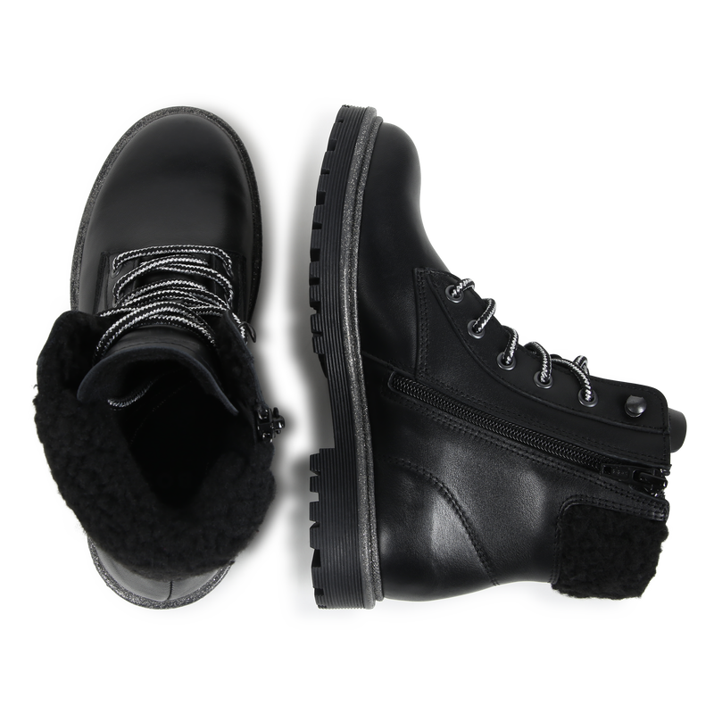 Stivaletti pelle lacci e zip BOSS 
                        BAMBINA