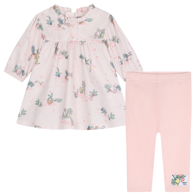 Vestito e leggings in cotone KENZO KIDS BAMBINA