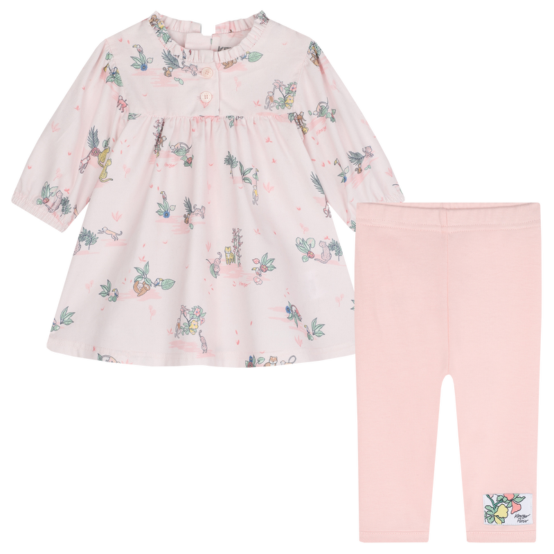 Vestito e leggings in cotone KENZO KIDS 
                        BAMBINA