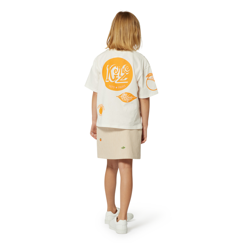 Gonna in cotone con badge KENZO KIDS 
                        BAMBINA