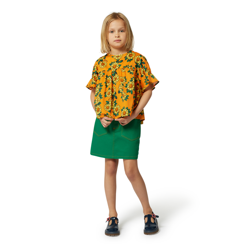 Blusa in raso di cotone KENZO KIDS 
                        BAMBINA