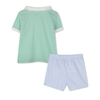 Polo e shorts in cotone KENZO KIDS RAGAZZO