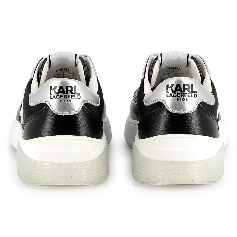 Sneakers con lacci e badge KARL LAGERFELD KIDS 
                        BAMBINA