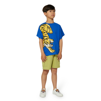 T-shirt con stampa in cotone KENZO KIDS RAGAZZO