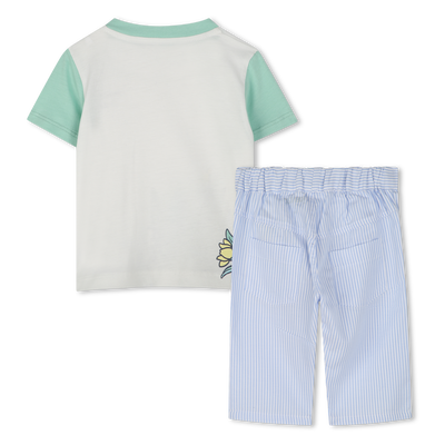 T-shirt e pantaloni in cotone KENZO KIDS RAGAZZO