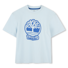 T-shirt bicolore con logo, BLU CIELO, hi-res