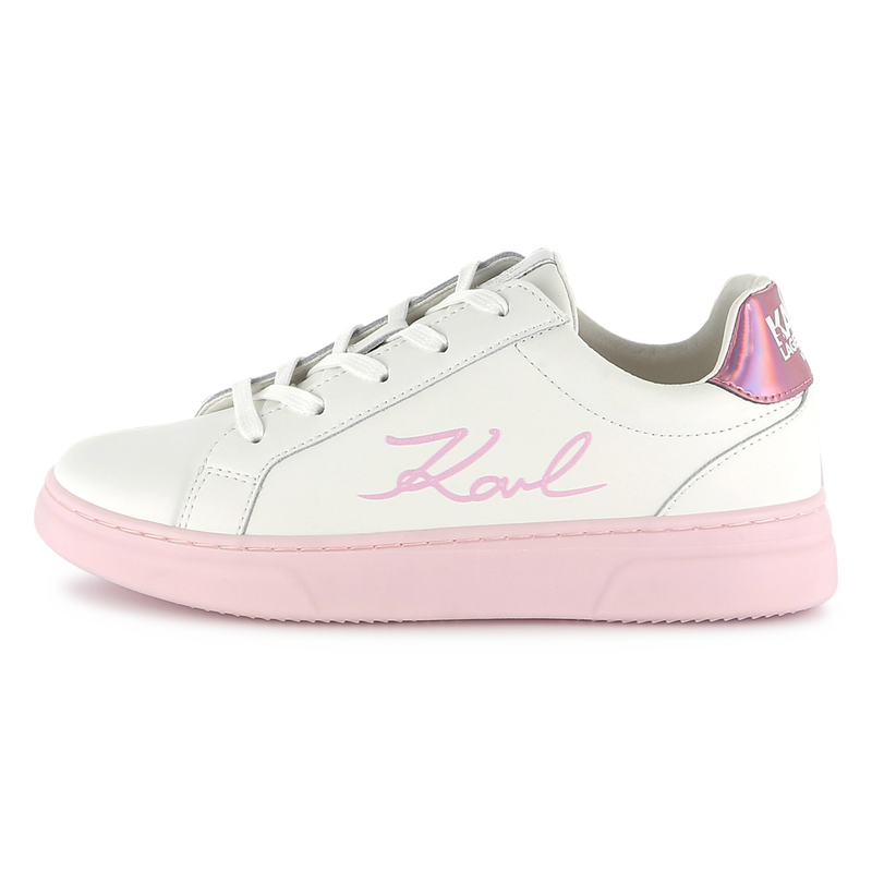 Sneakers in pelle con lacci KARL LAGERFELD KIDS 
                        BAMBINA