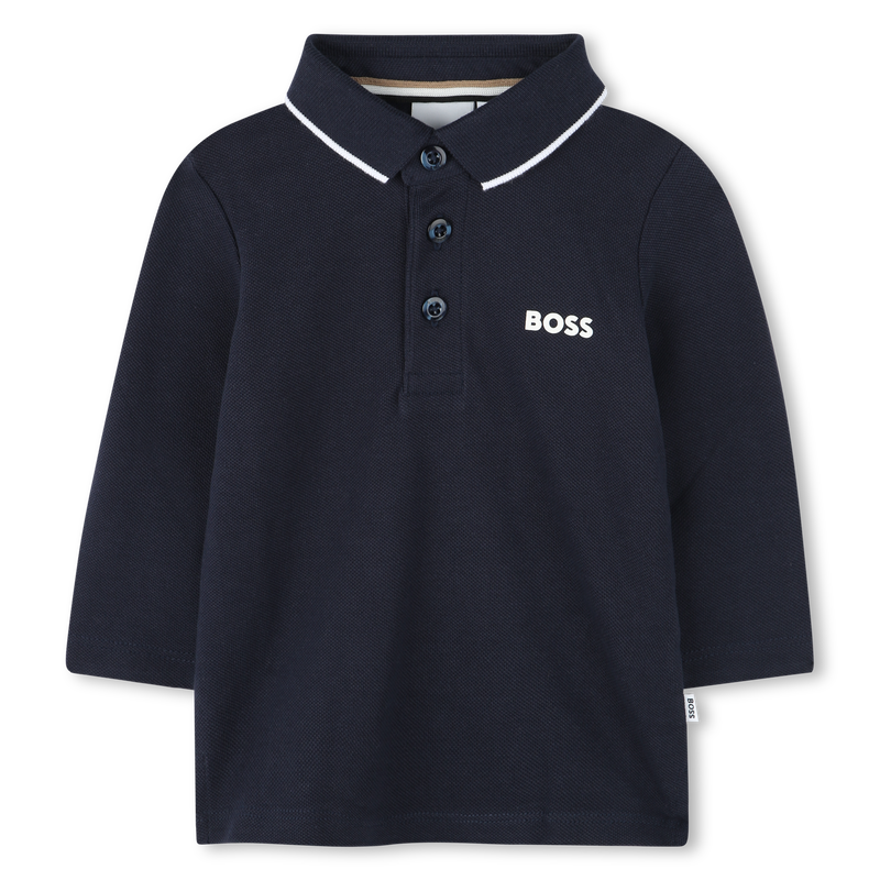 Cotton Piqué Polo BOSS 
                        RAGAZZO