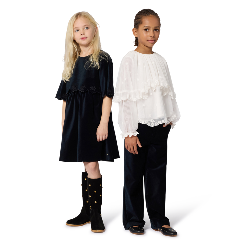 Blusa con volant e ricami CHLOE 
                        BAMBINA