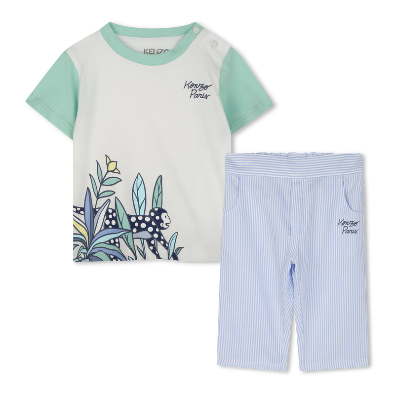T-shirt e pantaloni in cotone KENZO KIDS 
                        RAGAZZO