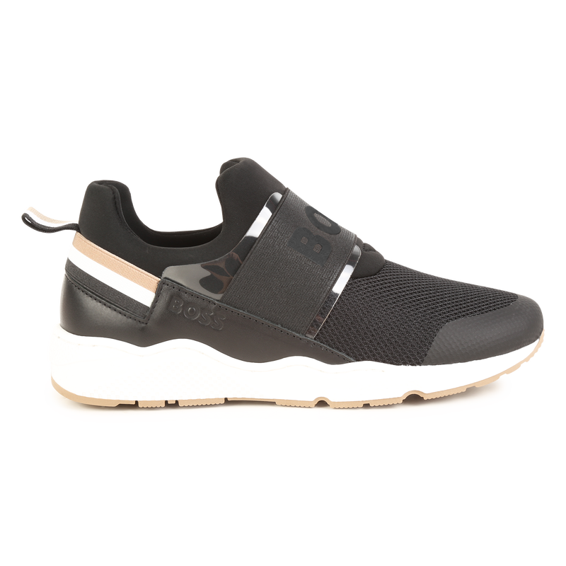 Sneakers in pelle con elastico