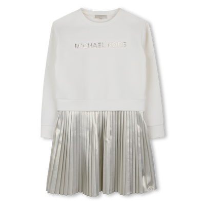 Abito bi-materiale a maniche lunghe MICHAEL KORS BAMBINA