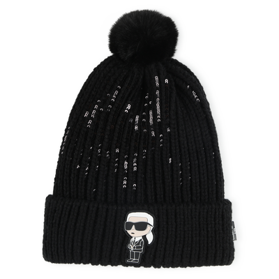 Choupette Pom-Pom Beanie KARL LAGERFELD KIDS BAMBINA