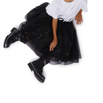 Stivaletti in pelle con catene KARL LAGERFELD KIDS BAMBINA